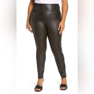 Naked Wardrobe Faux Real Leather Leggings (Plus Size)
